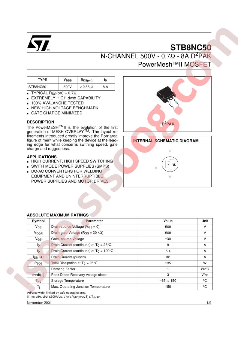 STB8NC50
