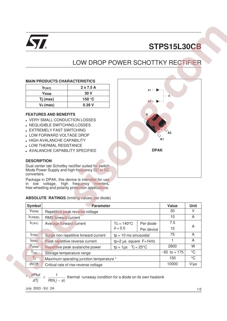STPS15L30CB-TR