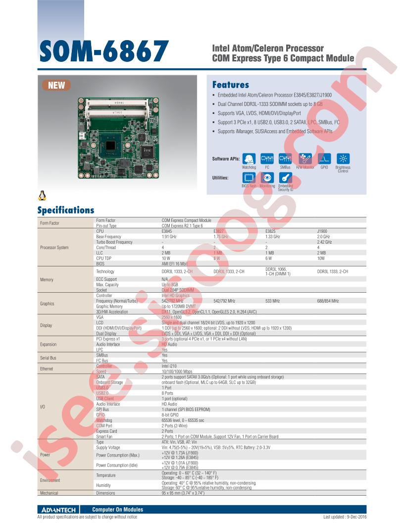 SOM-6867AC-S3A1E