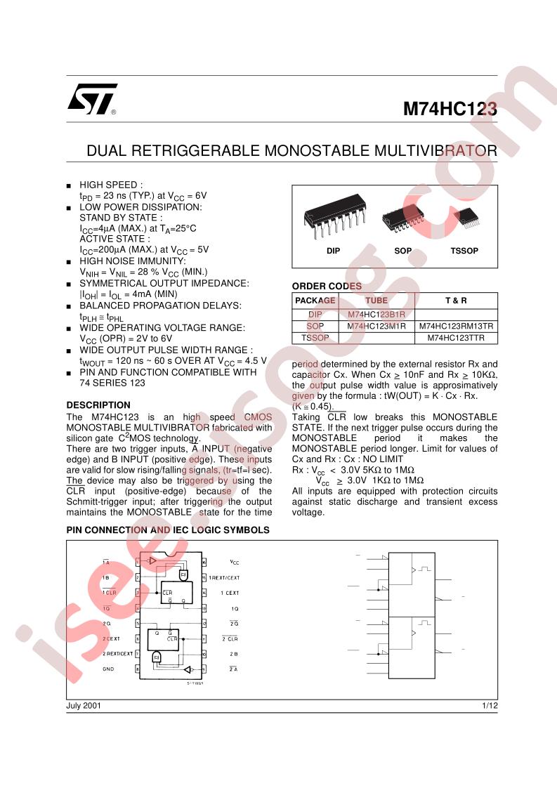 M74HC123RM13TR