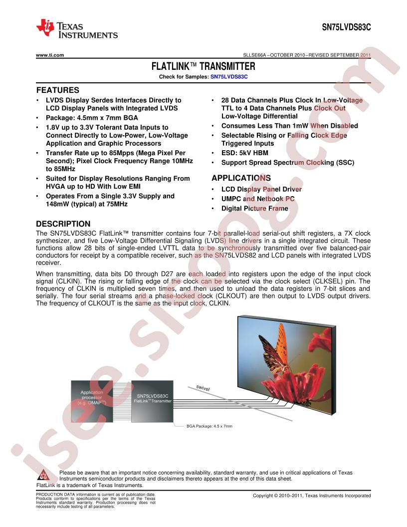 SN75LVDS83C