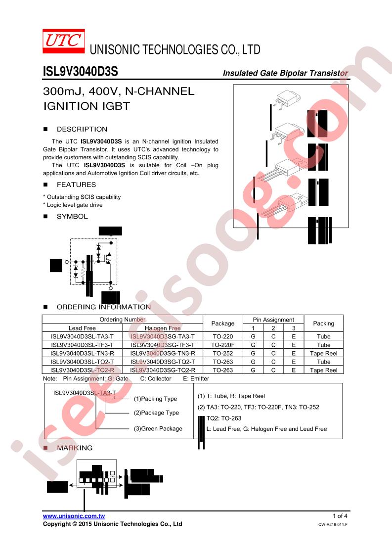 ISL9V3040D3SG-TF3-T