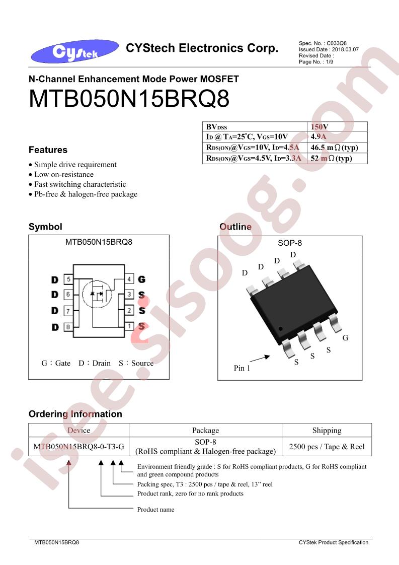 MTB050N15BRQ8-0-T3-G