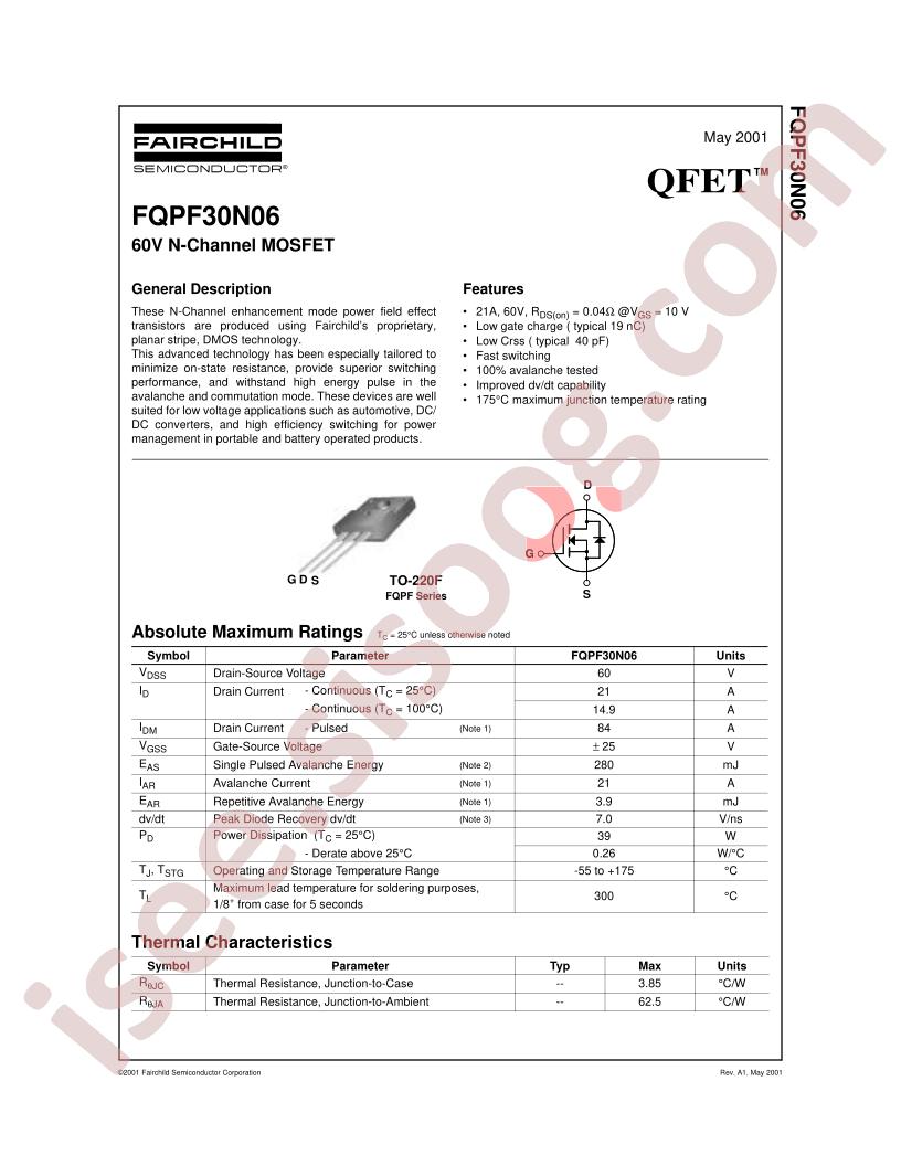 FQPF30N06