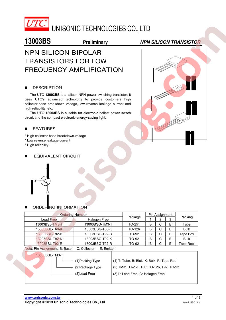 13003BSL-T92-K