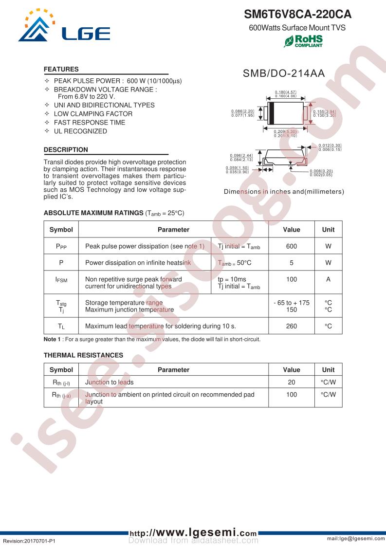 SM6T6V8CA-220CA