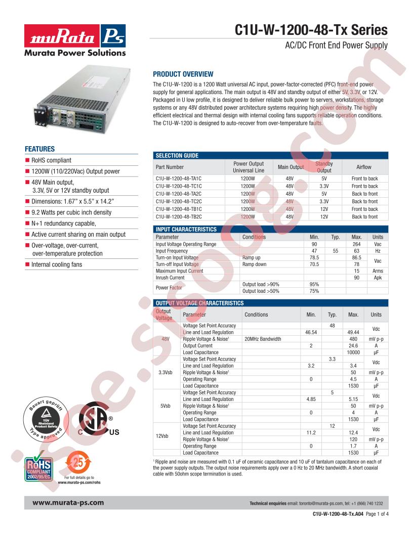 C1U-W-1200-48-TC1C