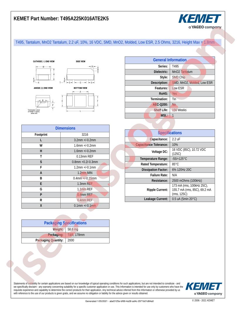 T495A225K016ATE2K5