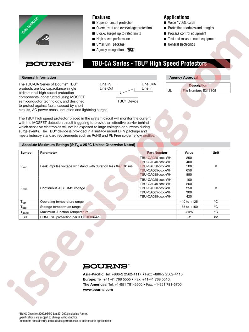 TBU-CA025-050-WH