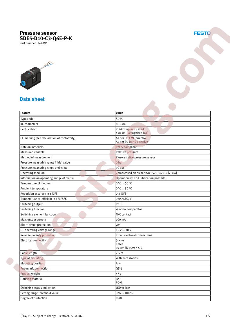 SDE5-D10-C3-Q6E-P-K