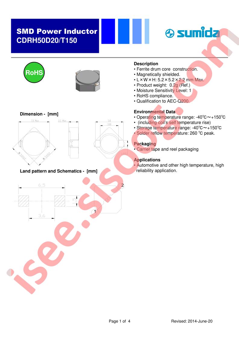 CDRH50D20T150NP-4R7NC