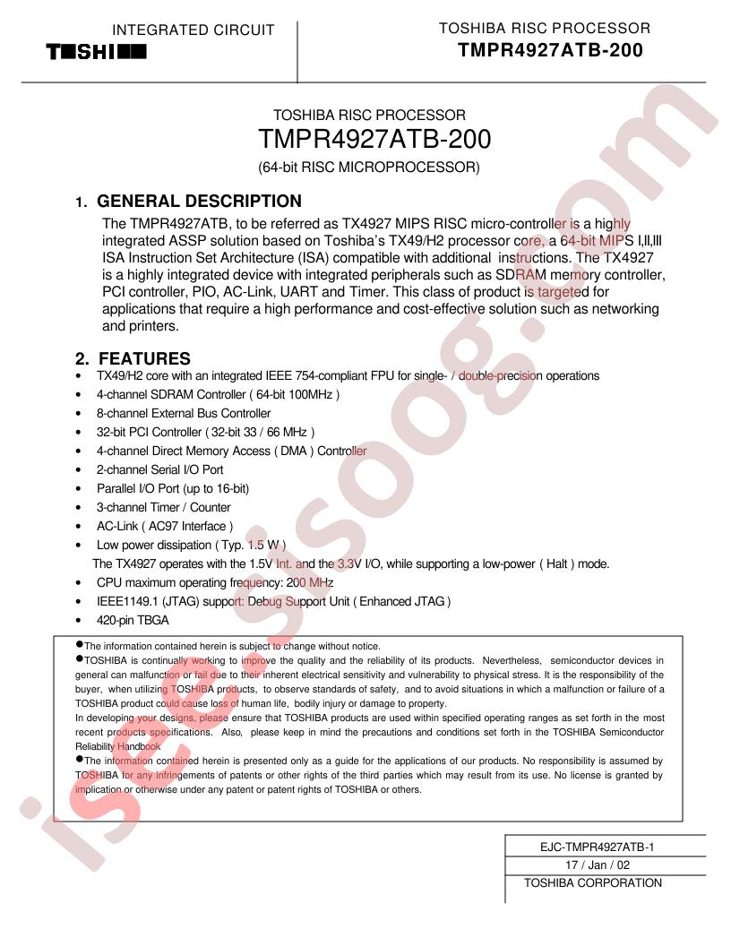 TMPR4927ATB-200