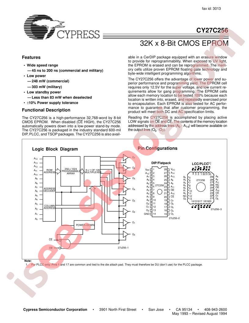 CY27C256