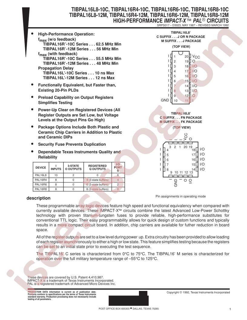 TIBPAL16L8-10C