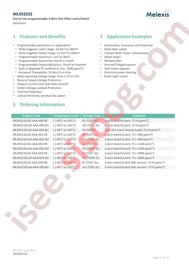 MLX92232LSE-AAA-003-RE