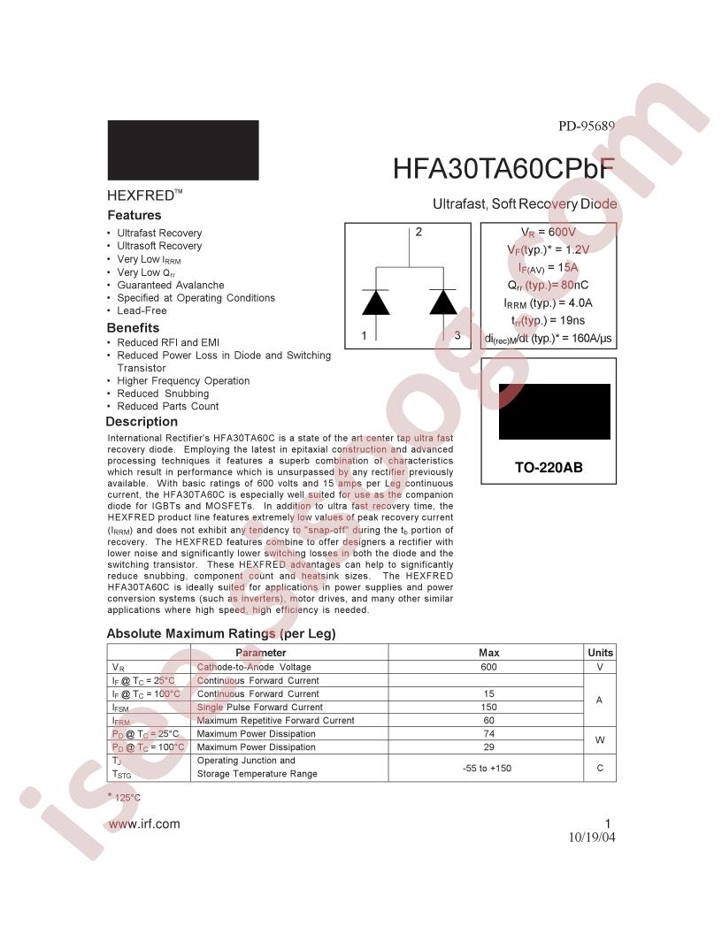 HFA30TA60CPBF
