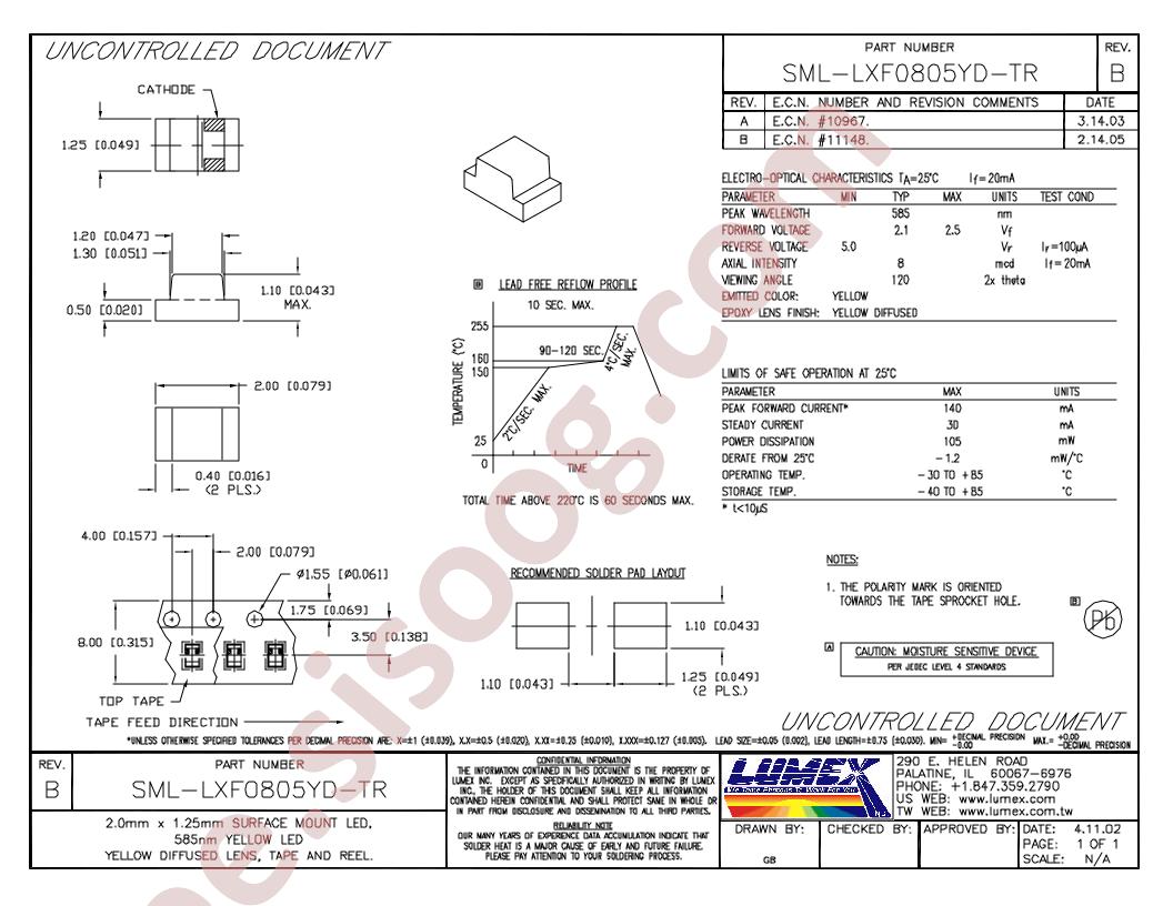 SML-LXF0805YD-TR