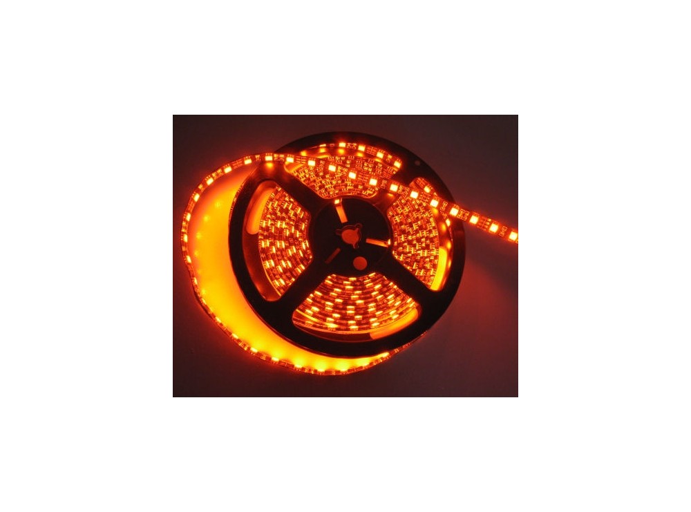 LED نواری نارنجی درشت 5050 60Pcs ضد آب رول 5متری