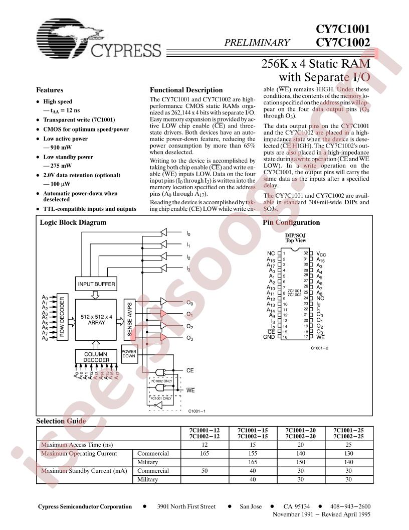 CY7C1001-15DMB