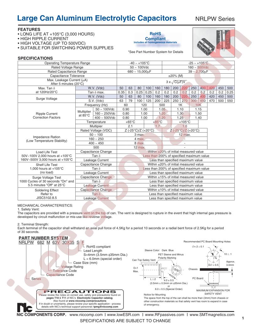 NRLPW152M160V35X30SF