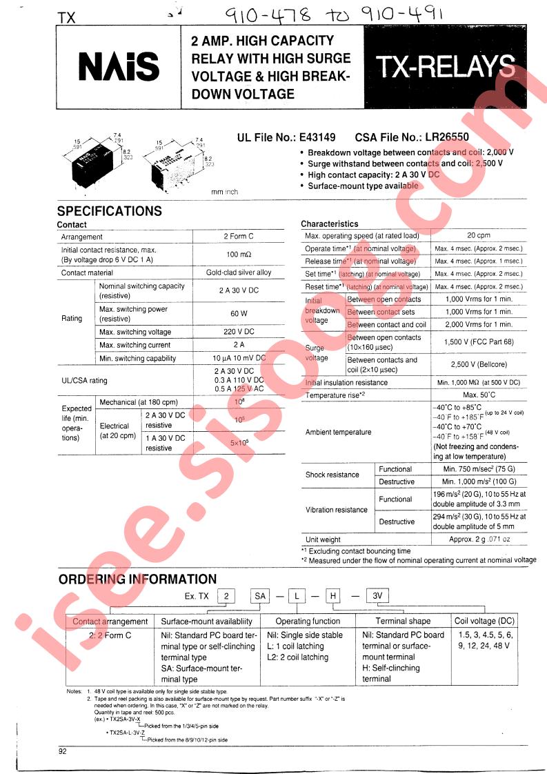 TX2SA-L-H-1.5V