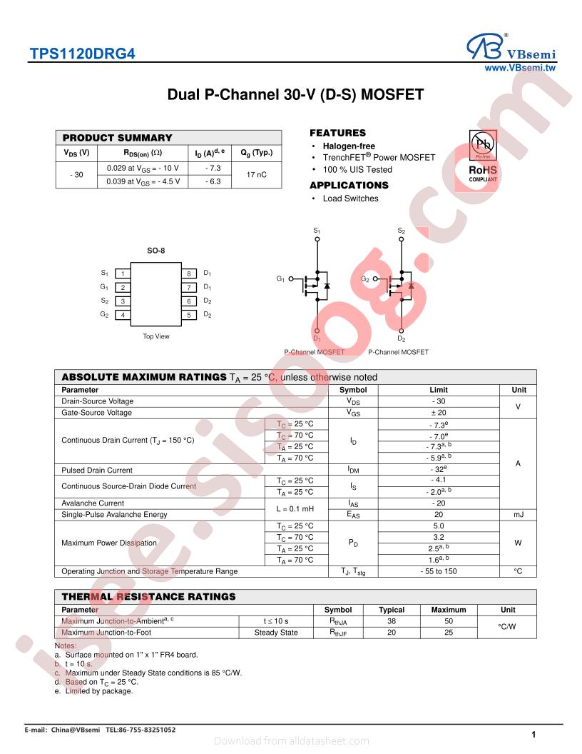 TPS1120DRG4
