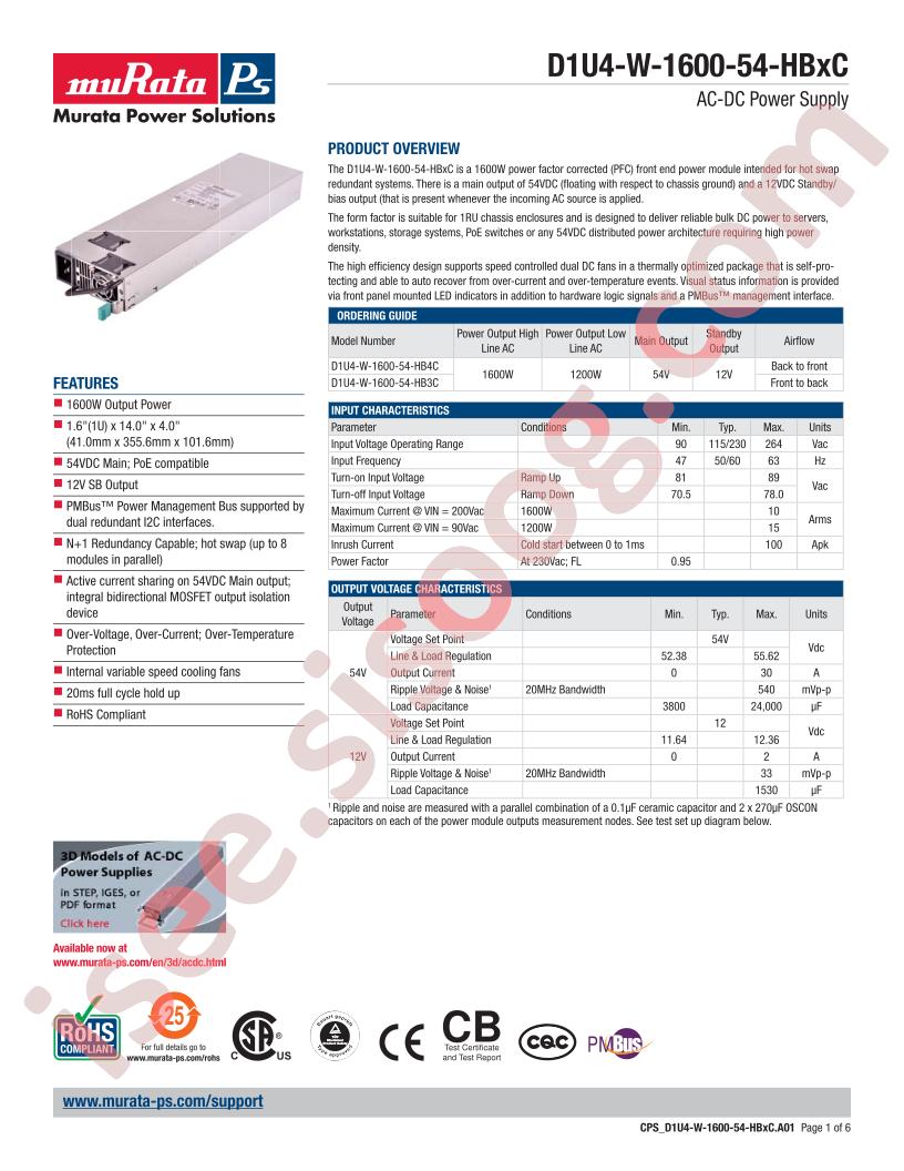 D1U4-W-1600-54-HB3C