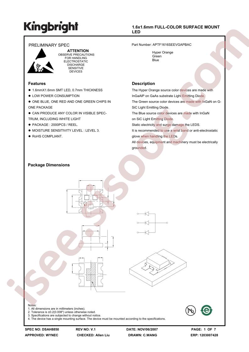 APTF1616SEEVGAPBAC