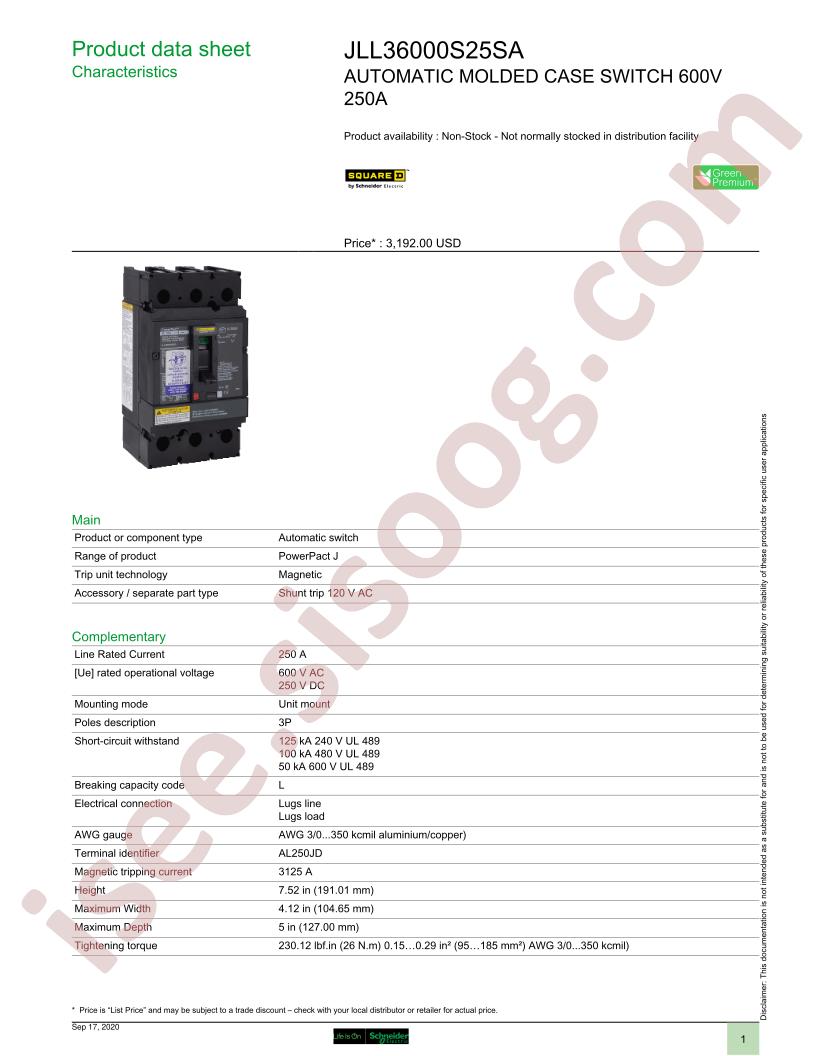 JLL36000S25SA