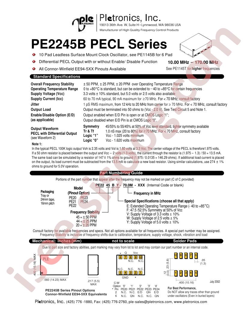 PE2045BY-70.0M-XXX