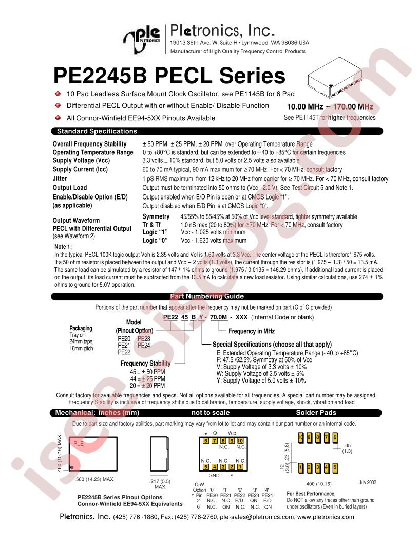 PE2044BE-70.0M-XXX