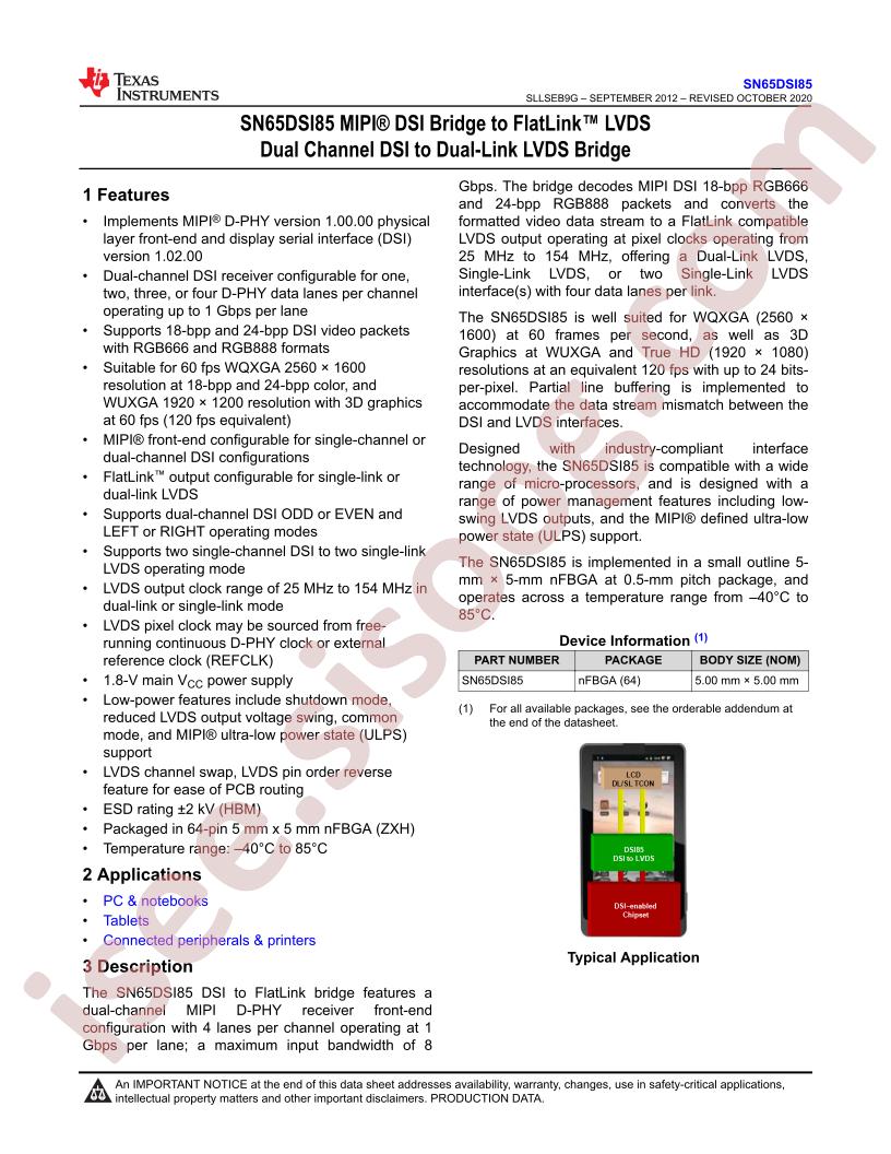 SN65DSI85