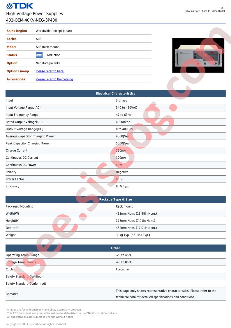 402-OEM-40KV-NEG-3P400