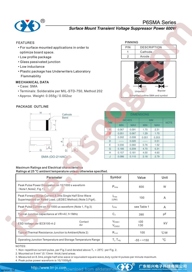 P6SMA300A