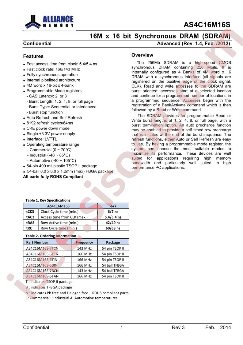 AS4C16M16S