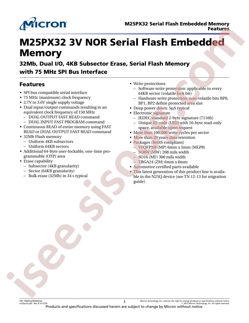 M25PX32-VZM6F