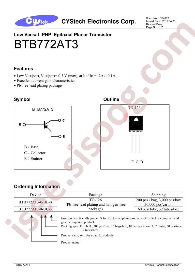 BTB772AT3-0-UC-X