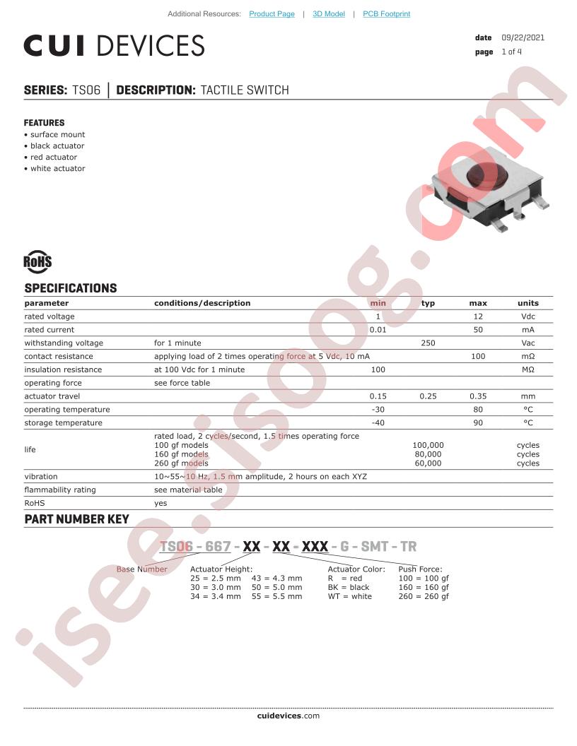 TS06-667-25-WT-100-G-SMT