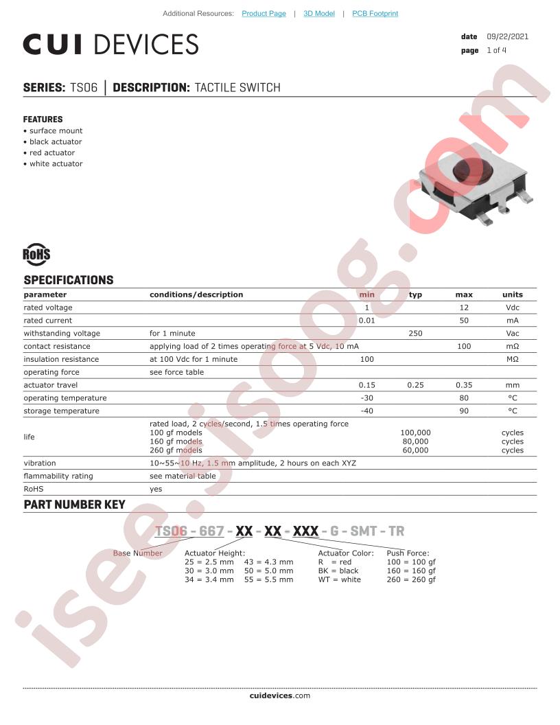 TS06-667-25-R-100-G-SMT