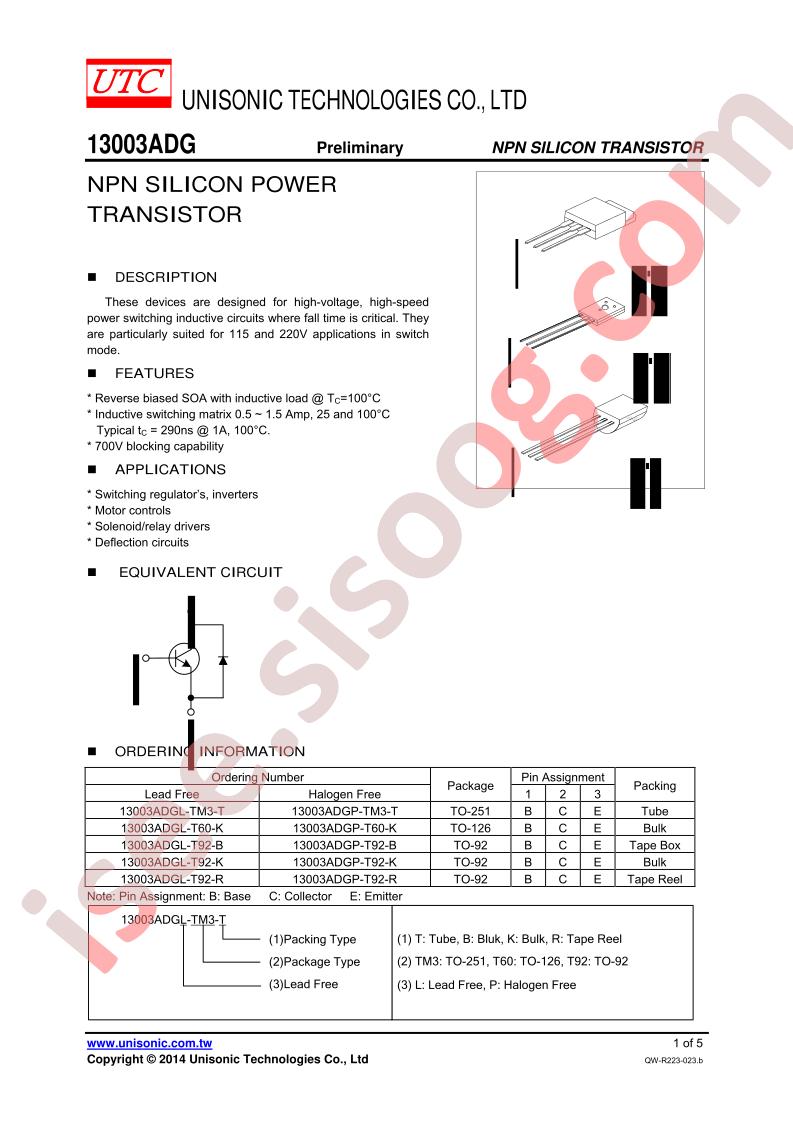 13003ADGP-T92-B