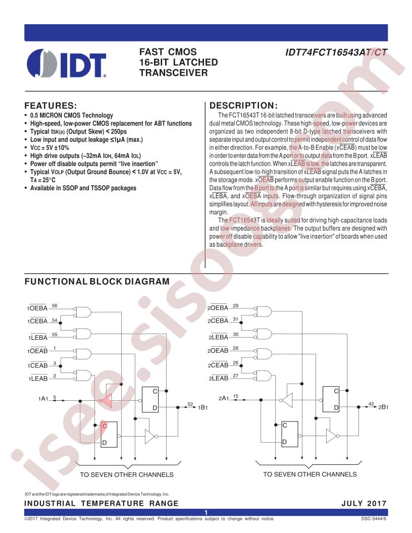 IDT74FCT16543AT