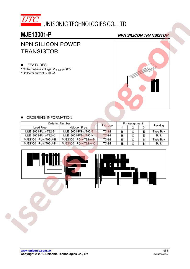 MJE13001-PG-G-T92-A-B