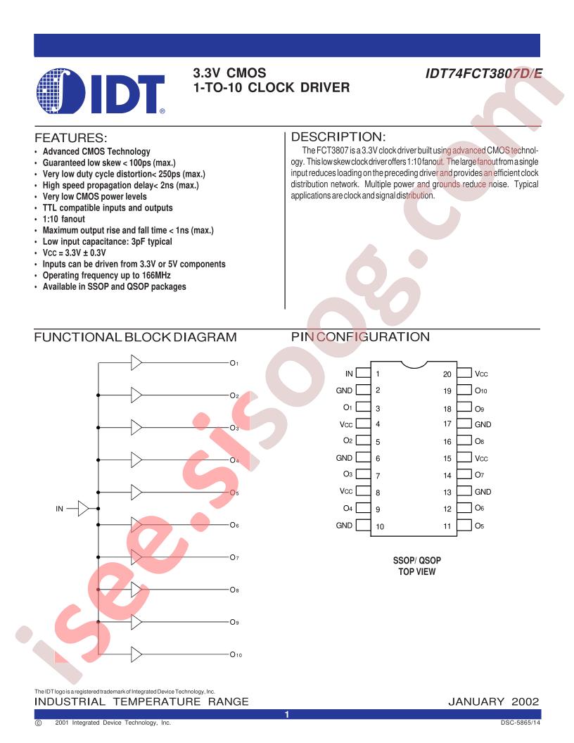 IDT74FCT3807DQI