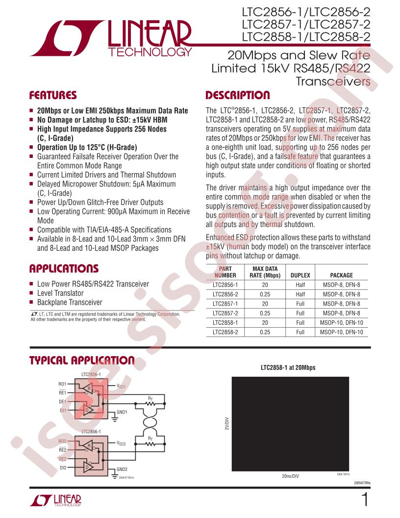 LTC2857IMS8-1
