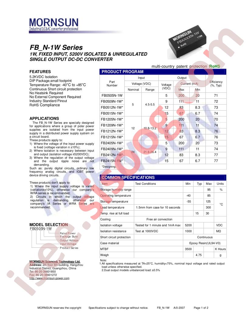 FB2405N-1W