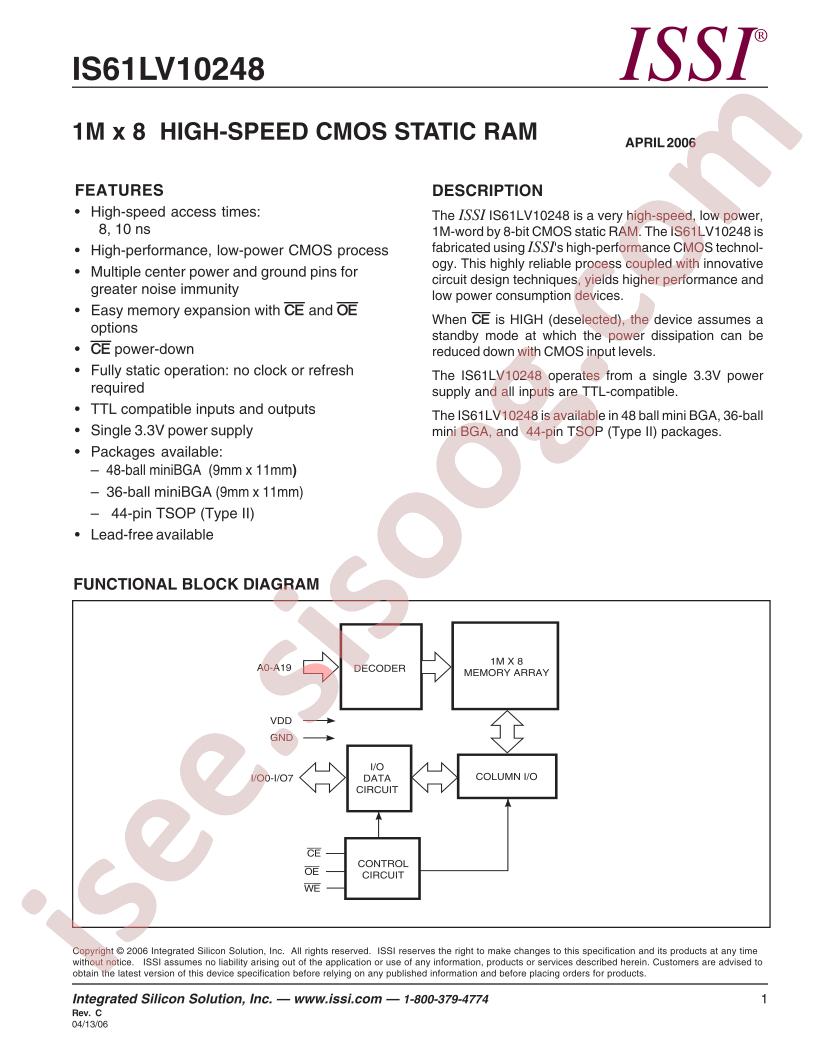 IS61LV10248-10TI