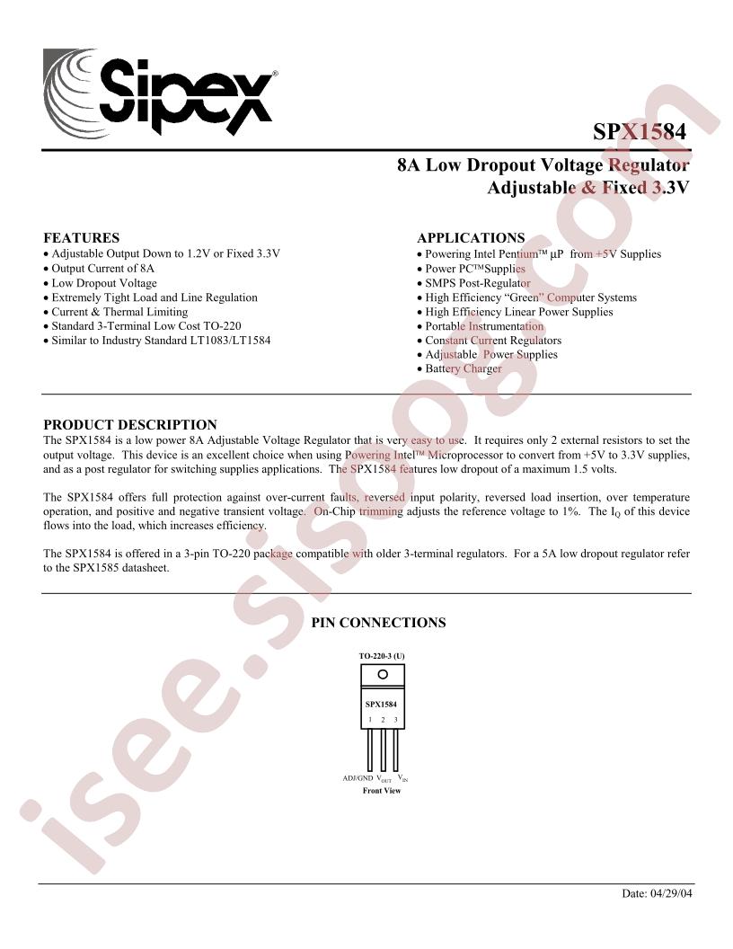 SPX1584AU-3.3