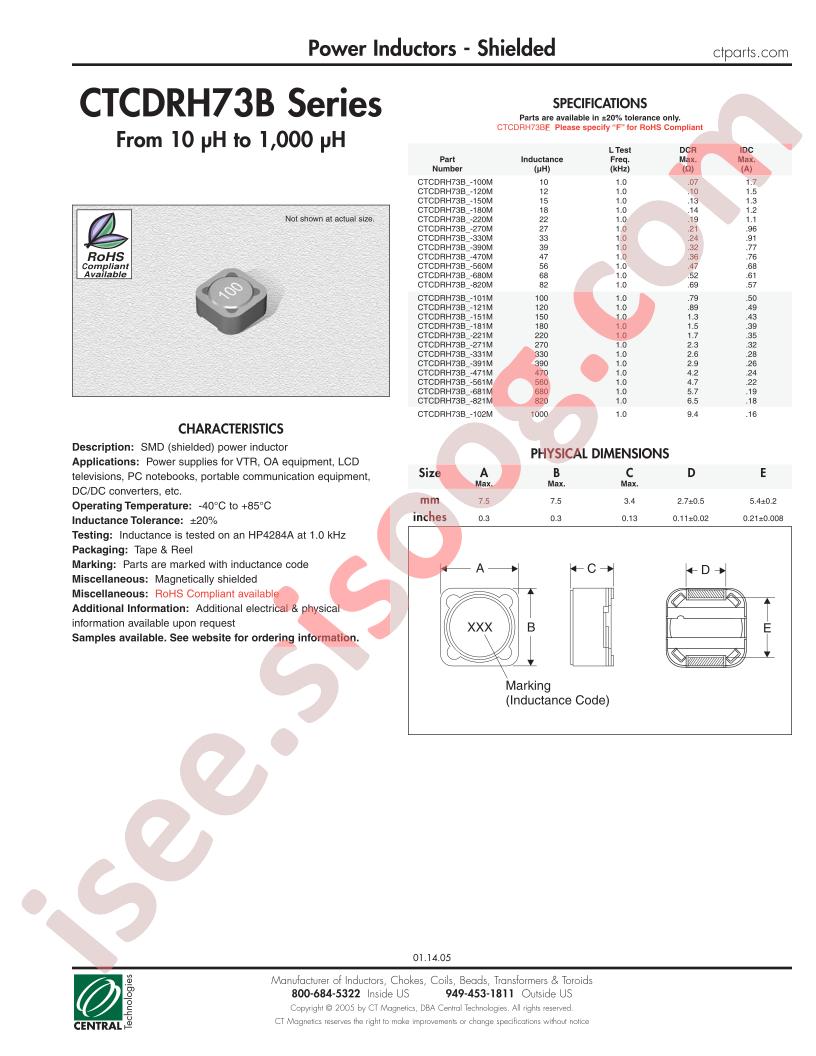 CTCDRH73B-102M