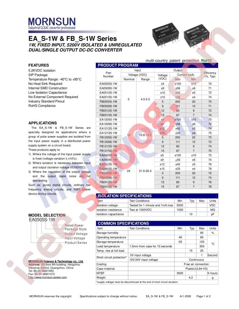 EA1215S-1W