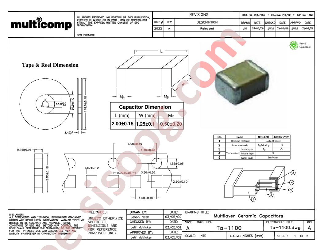 MC0805B102K101CT